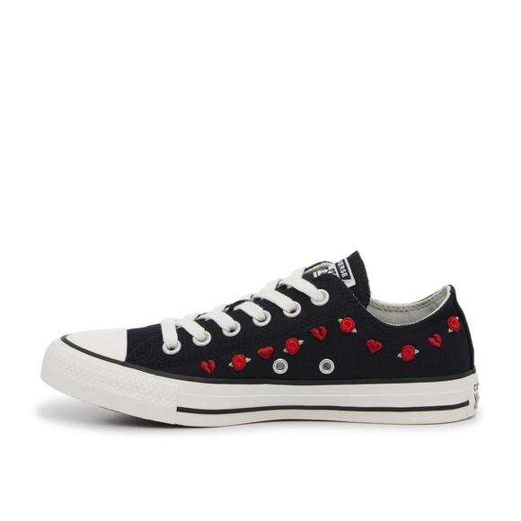 NWT Converse Women's Chuck Taylor All Star Low Top Sneaker, Black/Red/Egret, 10 - Picture 1 of 7